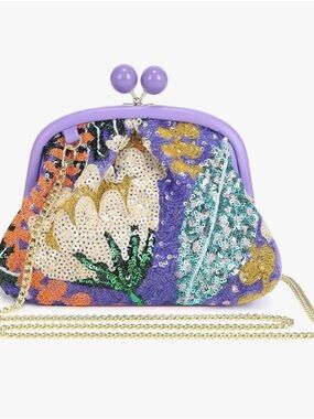 Clutch Purses Flowers Floral Evening Bag Sequin Embroidered Handbags